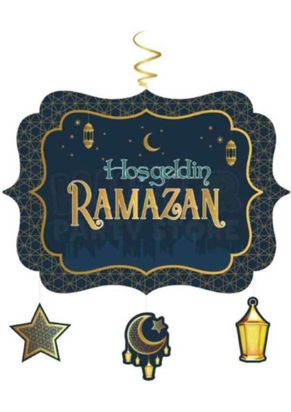 Lacivert Ramazan Süsü, Asmalı Tavan Dekor, Hoşgeldin Ramazan Süsü