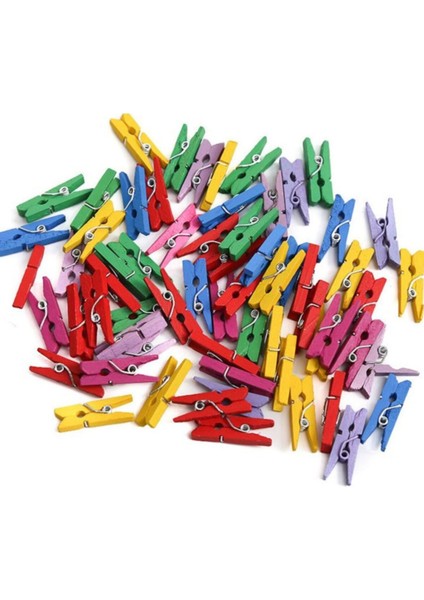 Renkli Ahşap Mini Mandal 30 Adet, Şık ve Kullanışlı Dekorasyon Malzemesi