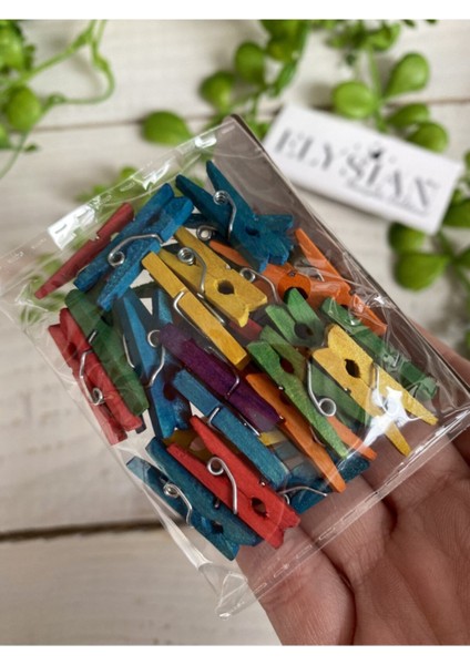 Renkli Ahşap Mini Mandal 30 Adet, Şık ve Kullanışlı Dekorasyon Malzemesi fiyatları