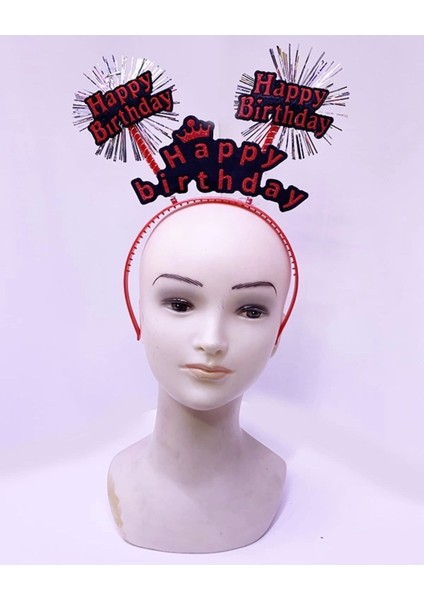 Neon Kırmızı Doğum Günü Tacı, Renkli Kutlama Süsleri, Eğlenceli Parti Aksesuarları