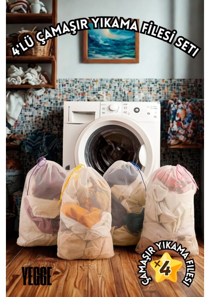 4 Adet Çamaşır Yıkama Filesi Seti 40X60 cm – Çamaşır Yıkama Filesi Seti