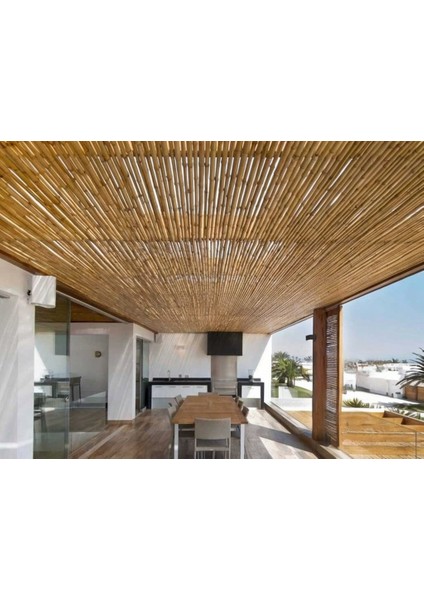 Dekoratif Doğal Bambu Kamış Hasır Bahçe Çiti- Gölgelik Hasır -Balkon -Tavan Dekorasyon 250X500
