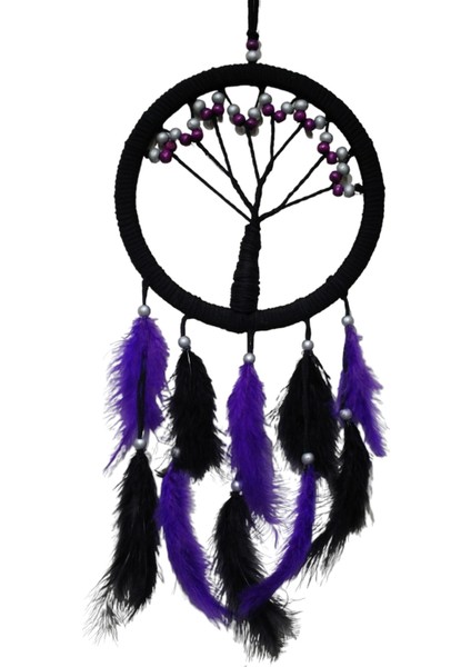 Mor Incili Hayat Ağacı Dream Catcher
