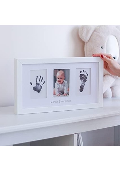 Yenidoğan Bebek El ve Ayak Izi Fotoğraf Çerçevesi Seti - Mürekkepsiz Baskı Kiti ile Birlikte modelleri
