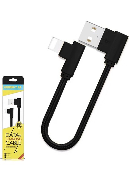 Ally Iphone Lightning Eğik Başlı Halat USB Kablo 20CM-(1903) - HBPAV6955-3249 indirimleri