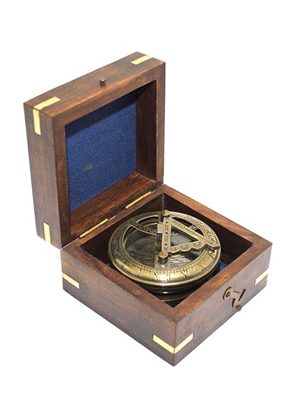 Ahşap Kutulu Pirinç Pusula Model 4 fiyatları