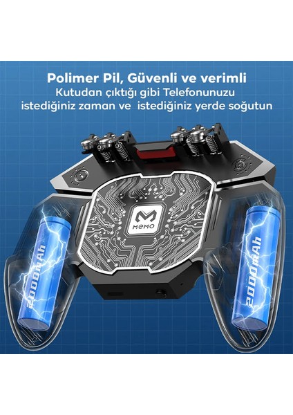 Memo DL100 Altı Parmak Fanlı Hızlı Soğutma 4000MAH Oyun Konsolu Gamepad Radyat? - HBPAV8073-88 fiyatları