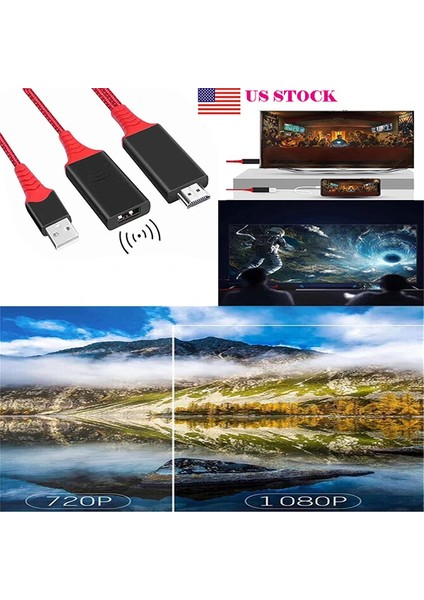 1080P HDMI 2 In1 Cast Telefondan Tv Wireless Dönüştürücü ADAPTÖR-(1903) - HBPAV9573-6752 fiyatları