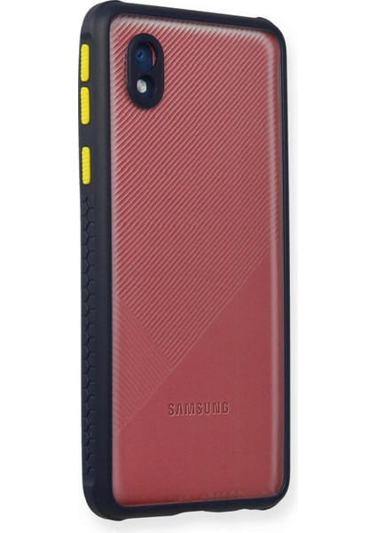 Samsung Galaxy A01 Core Kılıf Miami Şeffaf Silikon - Lacivert - HBPAV4153-9485