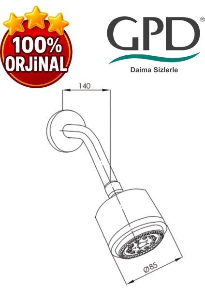 ADS03 Ankastre Duş Başlığı (5 Fonksiyonlu Ø85) fiyatları