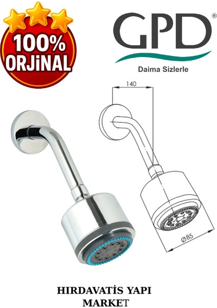 ADS03 Ankastre Duş Başlığı (5 Fonksiyonlu Ø85) modelleri