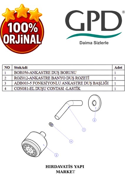ADS03 Ankastre Duş Başlığı (5 Fonksiyonlu Ø85) indirimleri