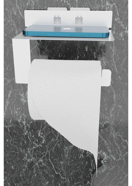 Beyaz Metal Güçlü Yapışkanlı Tuvalet ve Wc Kağıtlık MT92B modelleri