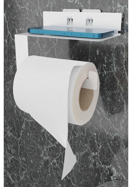 Beyaz Metal Güçlü Yapışkanlı Tuvalet ve Wc Kağıtlık MT92B indirimleri