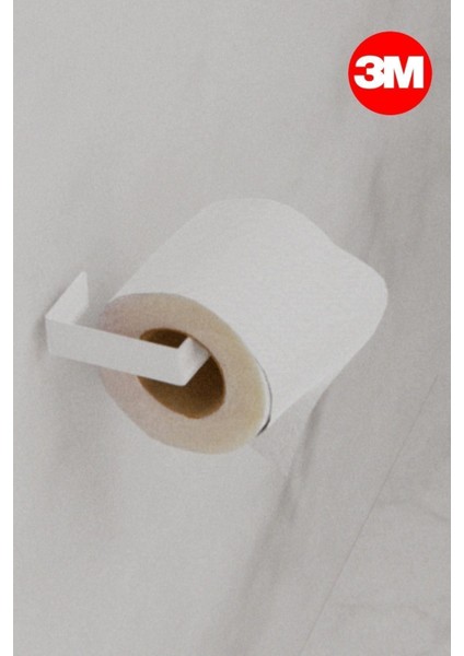 Beyaz Metal Yapışkanlı Tuvalet Kağıtlık Tutucu, Pratik ve Şık Tasarım indirimleri