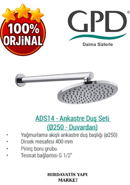 ADS14 Ankastre Duş Başlığı (Ø250) fırsatları
