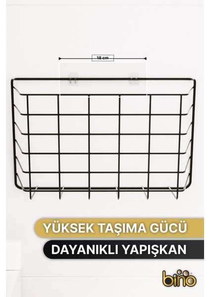 Yapışkanlı Metal Tuvalet Kağıdı ve Mutfak Rafı, Siyah, 1 Adet fiyatları