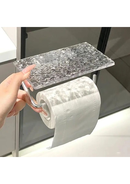 Kırık Cam Desenli Şeffaf Tuvalet Kağıtlığı, 17X10 Cm, Şık ve Dekoratif Tasarım fiyatları