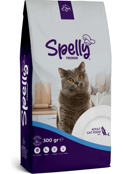12 Adet Xspelly Yetişkin Kedi Maması Balıklı (0,3kg)