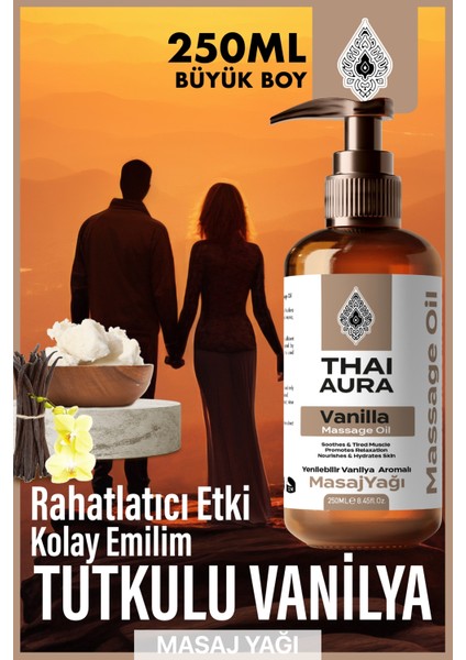 250ML Afrodizyak Yenilebilir Vanilyalı Masaj Yağı: Doğal Afrodizyak Etkisiyle Thai Masajı Hisset