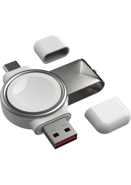 Ally Apple Iwatch Için Taşınabilir 2 In 1 USB + Type-C Şarj STANDI-(1903) - TOA9255-8045