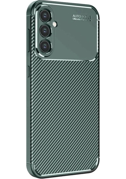 Samsung Galaxy S25 Kılıf Auto Focus Karbon Kapak - Koyu Yeşil - TOA2321-4495