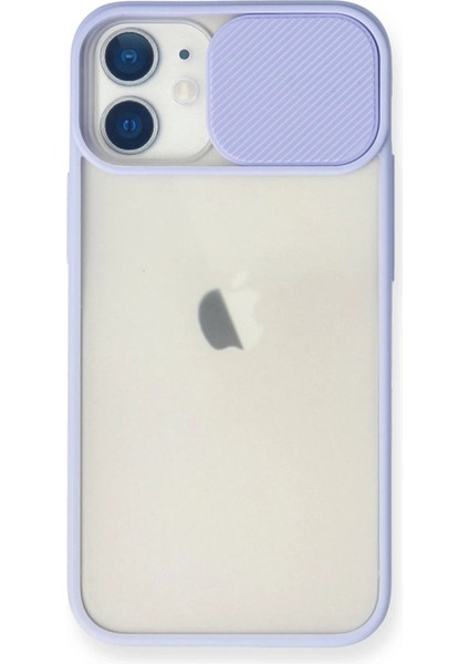 iPhone 11 Kılıf Palm Buzlu Kamera Sürgülü Silikon - Lila - TOA5642-1681