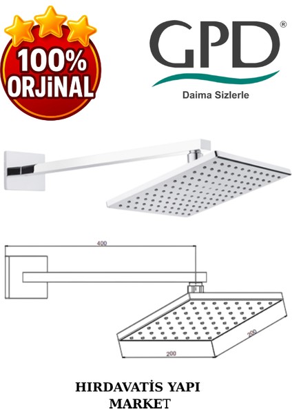 ADS05 Ankastre Duş Başlığı (200X200) modelleri