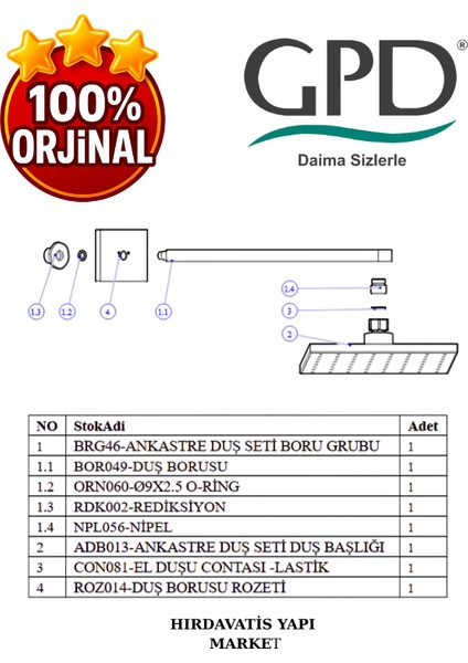 ADS05 Ankastre Duş Başlığı (200X200) indirimleri