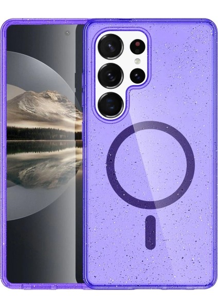 Samsung Galaxy S23 Ultra Kılıf Glow Magsafe Kapak - Mor - TOA9772-6875