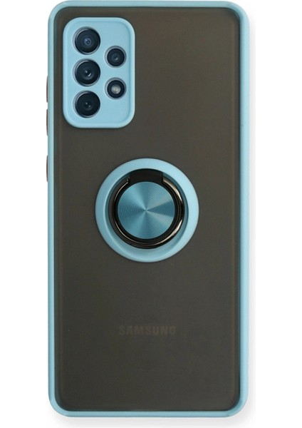 Samsung Galaxy A72 Kılıf Montreal Yüzüklü Silikon Kapak - Buz Mavi - TOA5173-2454