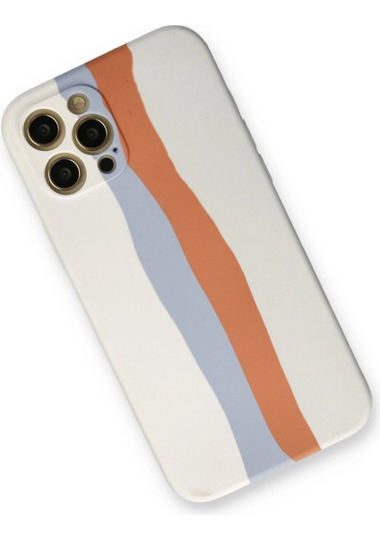 iPhone 12 Pro Max Kılıf Ebruli Lansman Silikon - Beyaz-Turuncu - TOA7395-4351 fiyatları