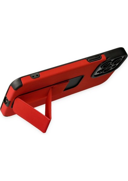 iPhone 12 Pro Max Kılıf Mega Standlı Silikon - Kırmızı - TOA9211-2476 fırsatları