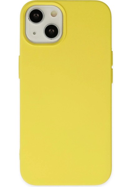 iPhone 14 Plus Kılıf Nano Içi Kadife Silikon - Sarı - TOA3780-7774