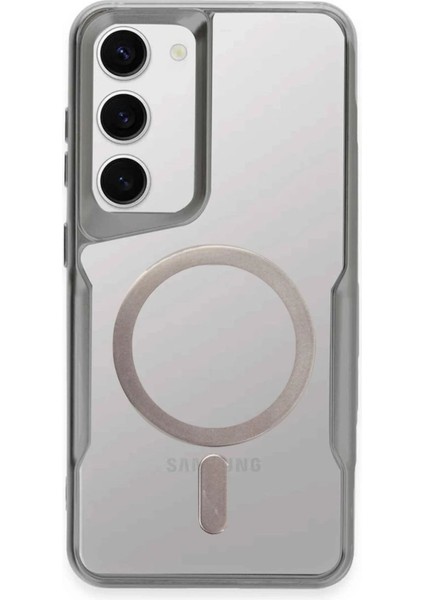 Samsung Galaxy S23 Kılıf Boyi Magsafe Silikon Kapak - Gümüş - TOA1815-2665