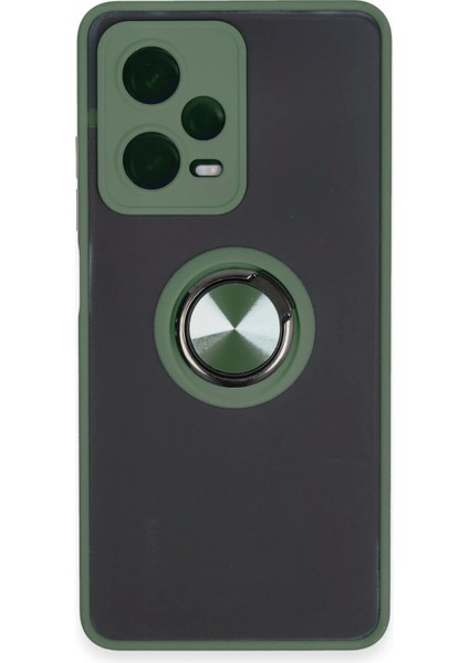 Xiaomi Redmi Note 12 5g Kılıf Montreal Yüzüklü Silikon Kapak - Yeşil - TOA5344-4916