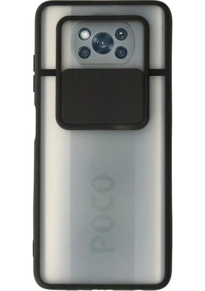 Xiaomi Pocophone X3 Kılıf Palm Buzlu Kamera Sürgülü Silikon - Siyah - TOA2794-8383