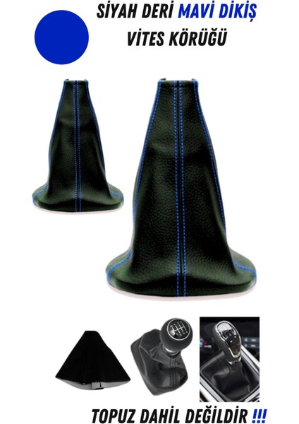 Fiat Panda Uyumlu Dikişli Siyah Deri Oto Direksiyon Kılıfı ve Vites Körüğü 2'li Set modelleri