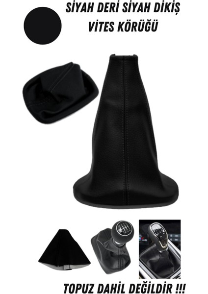 Ford Sierra Uyumlu Dikişli Siyah Deri Oto Direksiyon Kılıfı ve Vites Körüğü 2'li Set modelleri