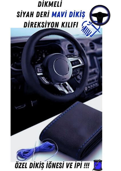 Fiat / Tofaş Tipo Uyumlu Dikişli Siyah Deri Oto Direksiyon Kılıfı ve Vites Körüğü 2'li Set fiyatları