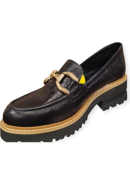 D25YA-3790 Topuklu Hafif Loafer Deri Kadın Ayakkabı modelleri