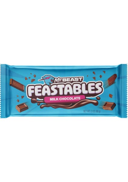 Feastables Milk Chocolate 60 G – Sütlü Çikolata Bar (Ithal)