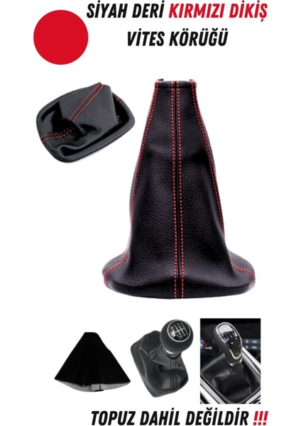 Ford Transit Uyumlu Dikişli Siyah Deri Oto Direksiyon Kılıfı ve Vites Körüğü 2'li Set modelleri
