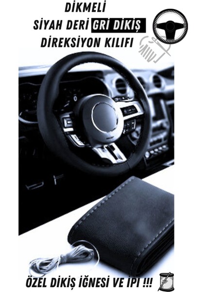Hyundai İX20 Uyumlu Dikişli Siyah Deri Oto Direksiyon Kılıfı ve Vites Körüğü 2'li Set fiyatları