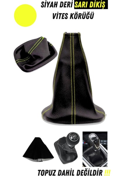 Peugeot 2008 Uyumlu Dikişli Siyah Deri Oto Direksiyon Kılıfı ve Vites Körüğü 2'li Set modelleri