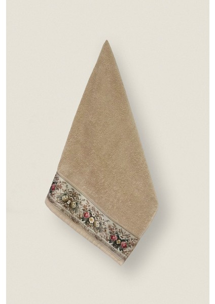 Çiçek Desenli %100 Pamuk Havlu Seti, 50X90CM, El/yüz/mutfak, 4'lü Kahverengi modelleri