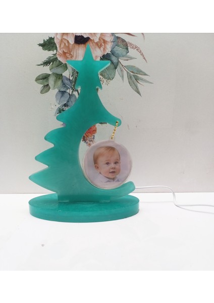 Epoksi Reçine Kırılmaz 18X18 cm Ebadında Çam Ağacı Şekilli ışıklı baş ucu ve geçe lanbalı Resimlik fırsatları