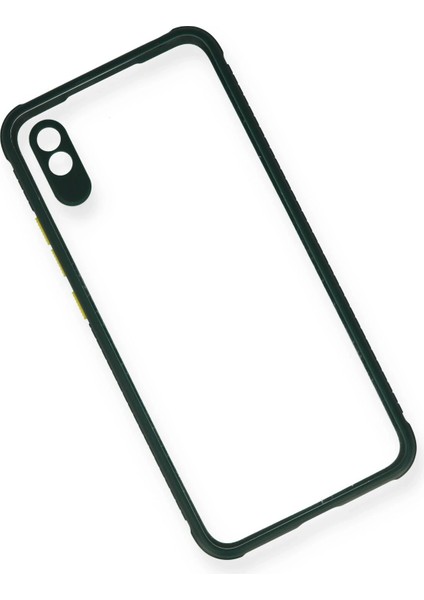 Xiaomi Redmi 9A Kılıf Miami Şeffaf Silikon - Koyu Yeşil Arbkd modelleri