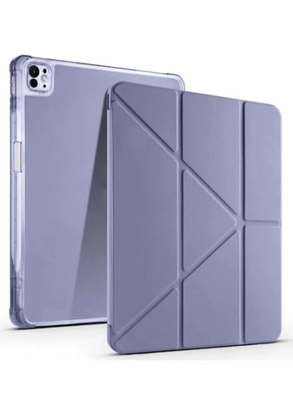 iPad Pro 13 (2024) Kılıf Kalemlikli Mars Tablet Kılıfı - Lila