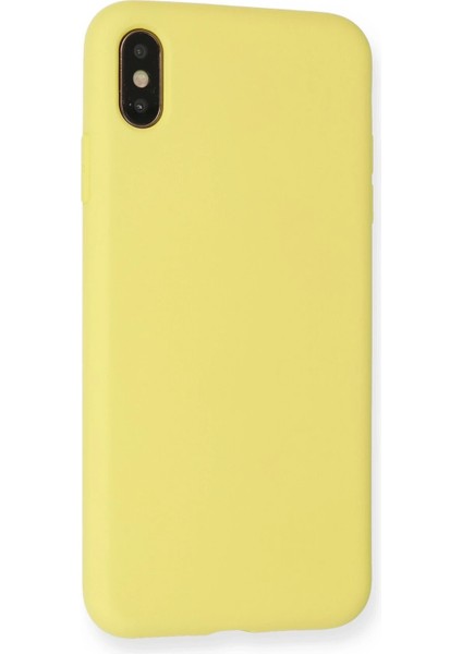 Iphone Xs Max Kılıf Nano Içi Kadife Silikon - Mat Sarı Arbkd modelleri